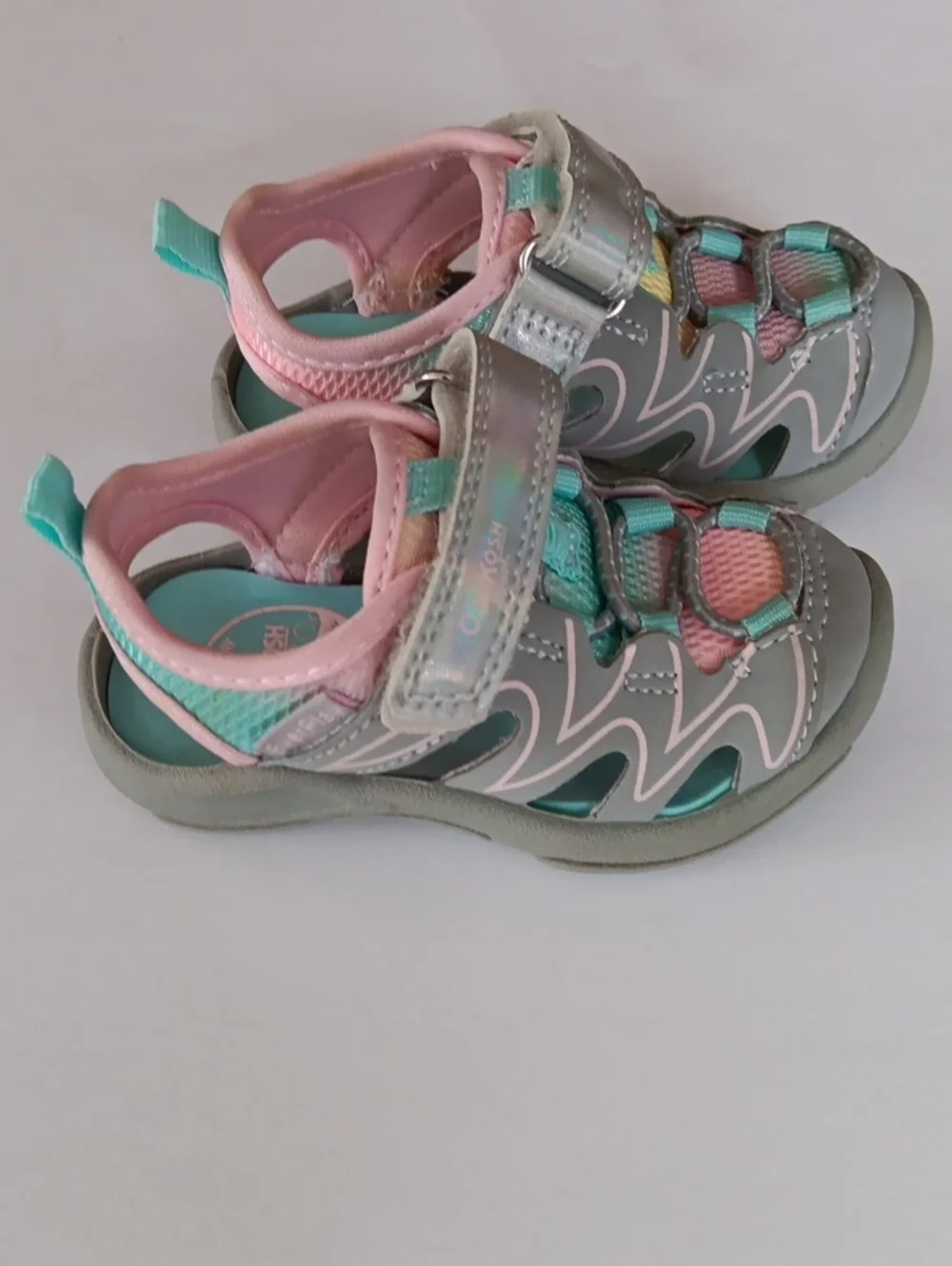 OshKosh B'gosh Martin Girl Toddler sandalsGray, Pink Size 4M Excellent Condition